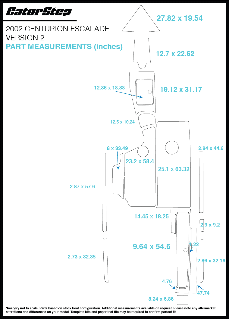 2002 Centurion Escalade GatorStep Non-Skid Measurements