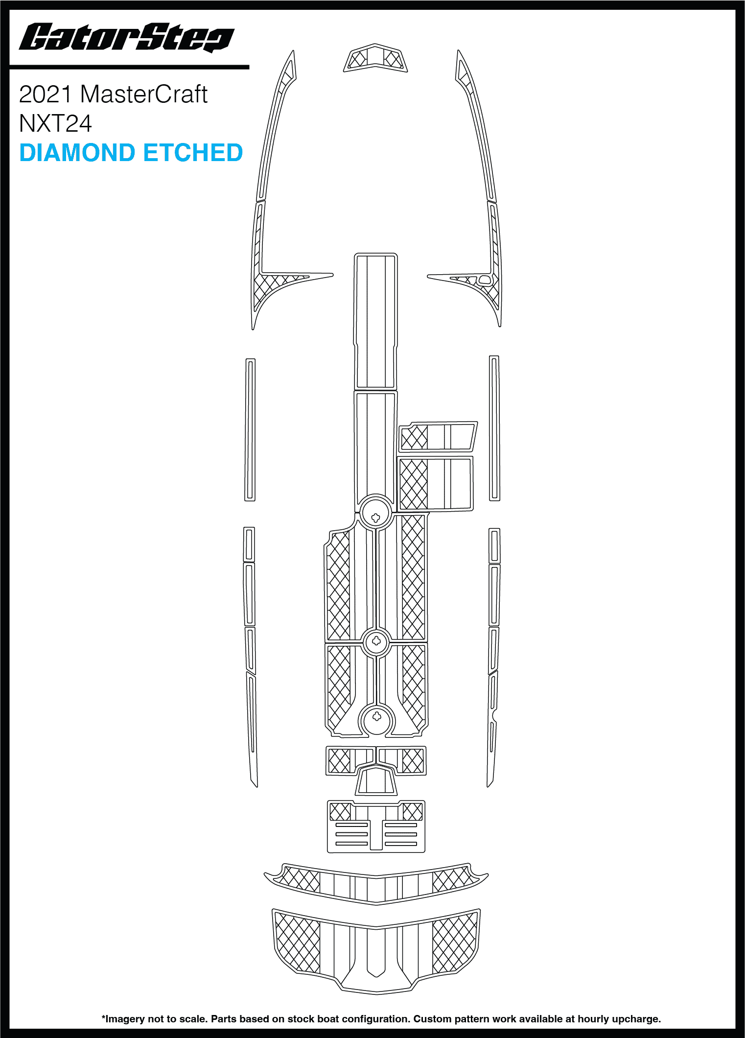 2021 Mastercraft NXT23 GatorStep Flooring Diamond Etched