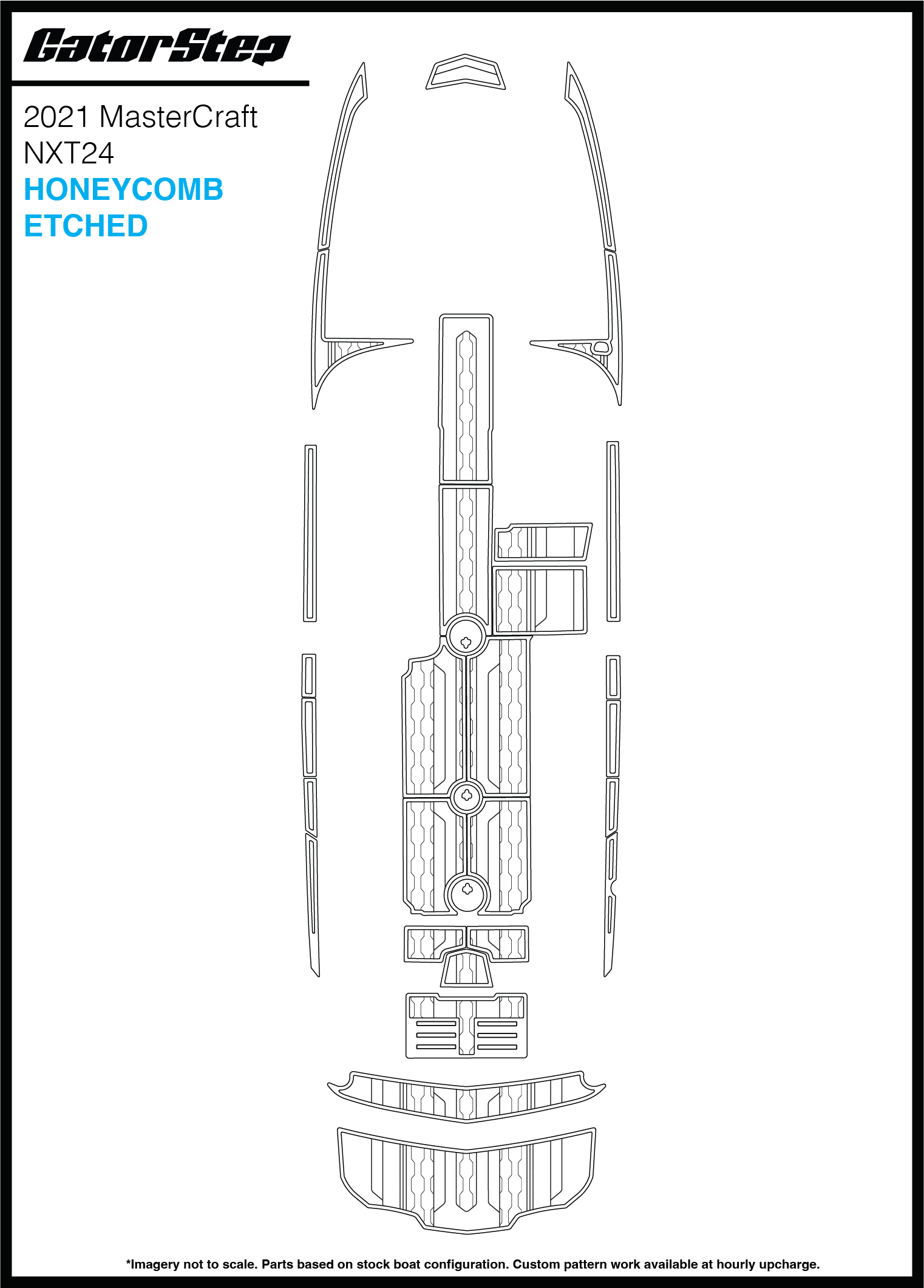 2021 Mastercraft NXT23 GatorStep Flooring Honeycomb Etched