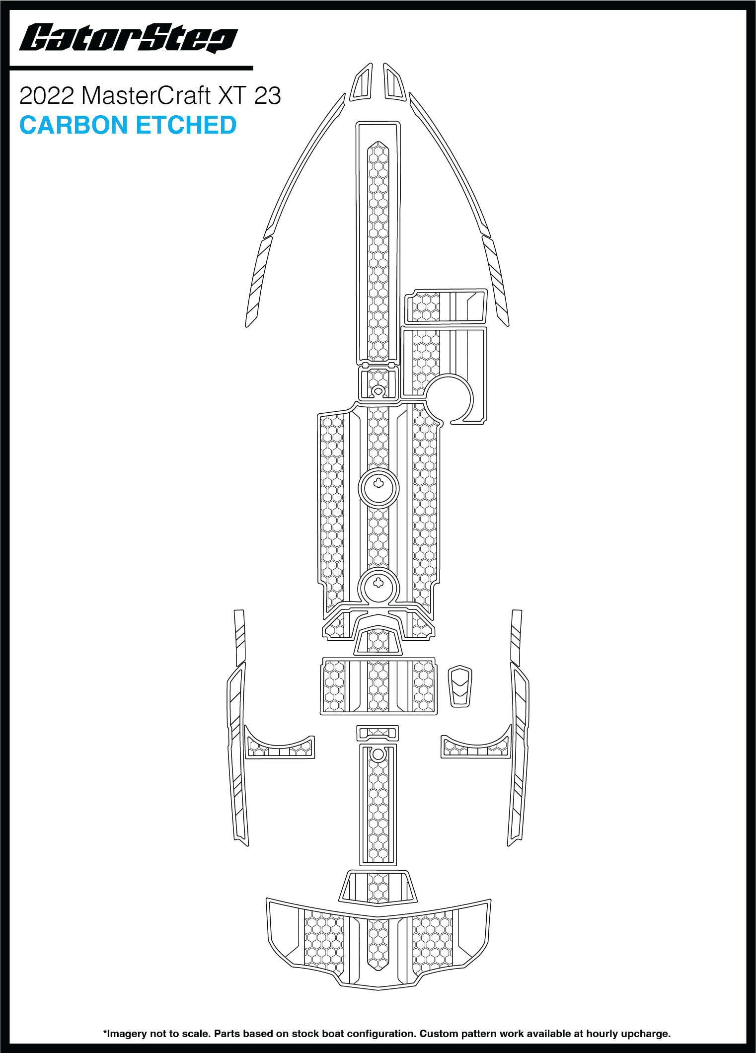 2022 Mastercraft XT23 GatorStep Flooring Carbon Etched