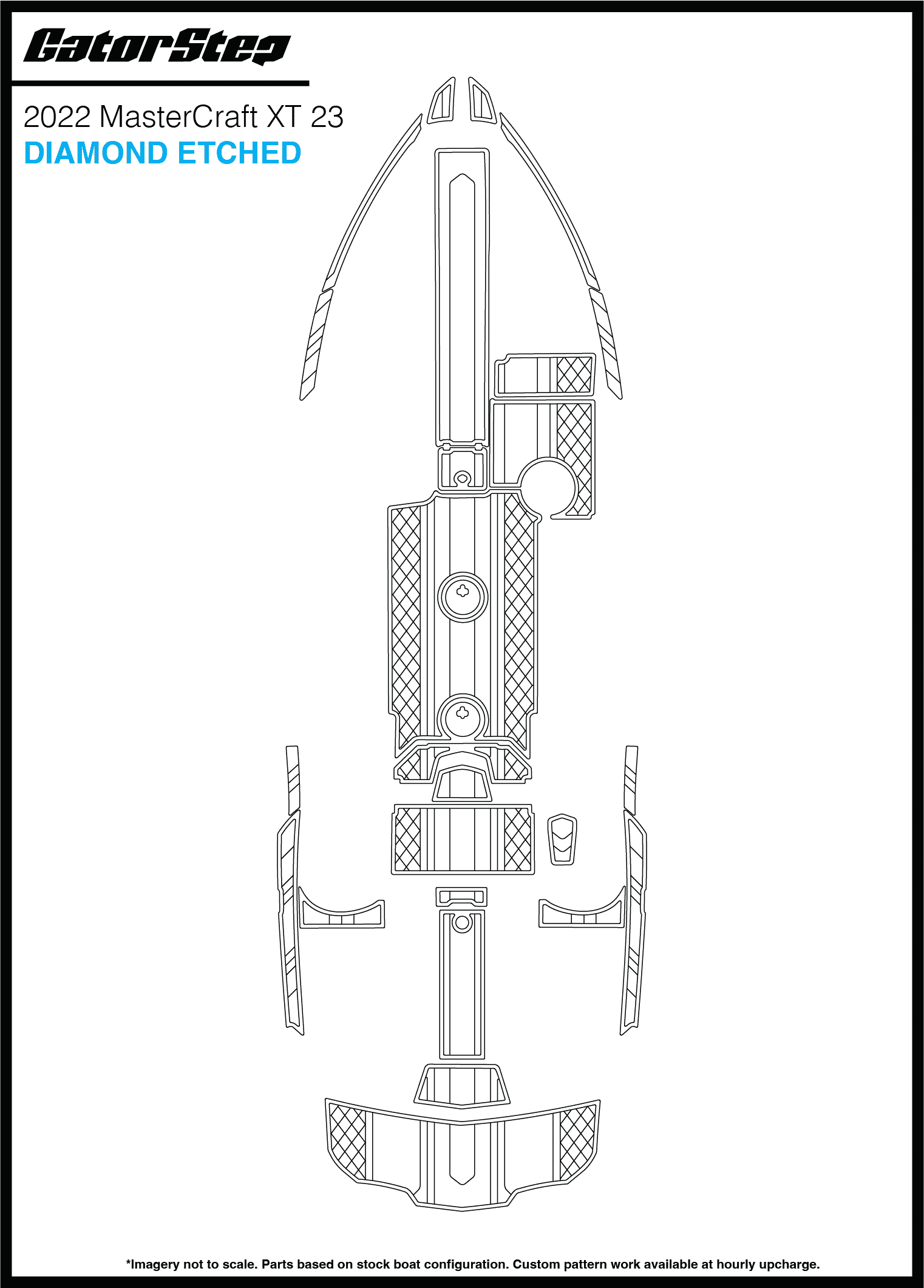 2022 Mastercraft XT23 GatorStep Flooring Diamond Etched