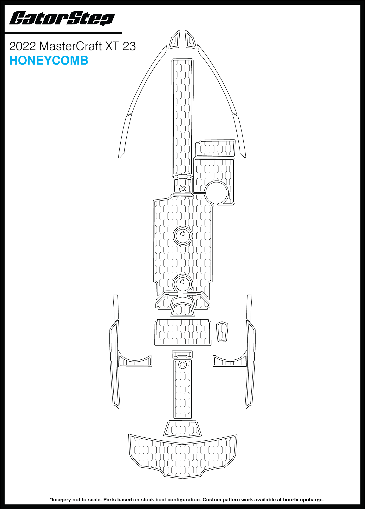 2022 Mastercraft XT23 GatorStep Flooring Honeycomb