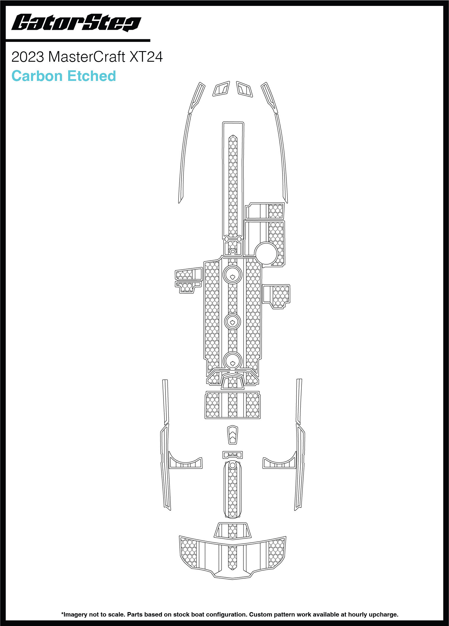 2023 Mastercraft XT24 GatorStep Flooring Carbon Etched