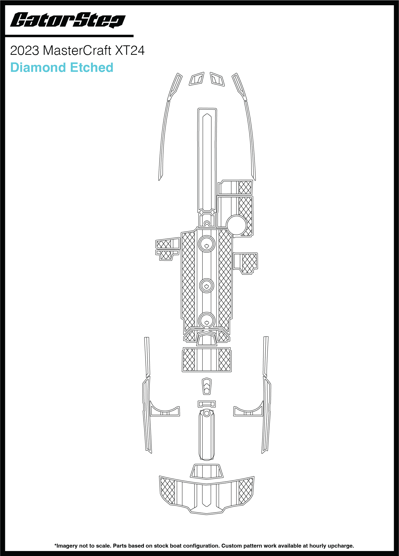 2023 Mastercraft XT24 GatorStep Flooring Diamond Etched