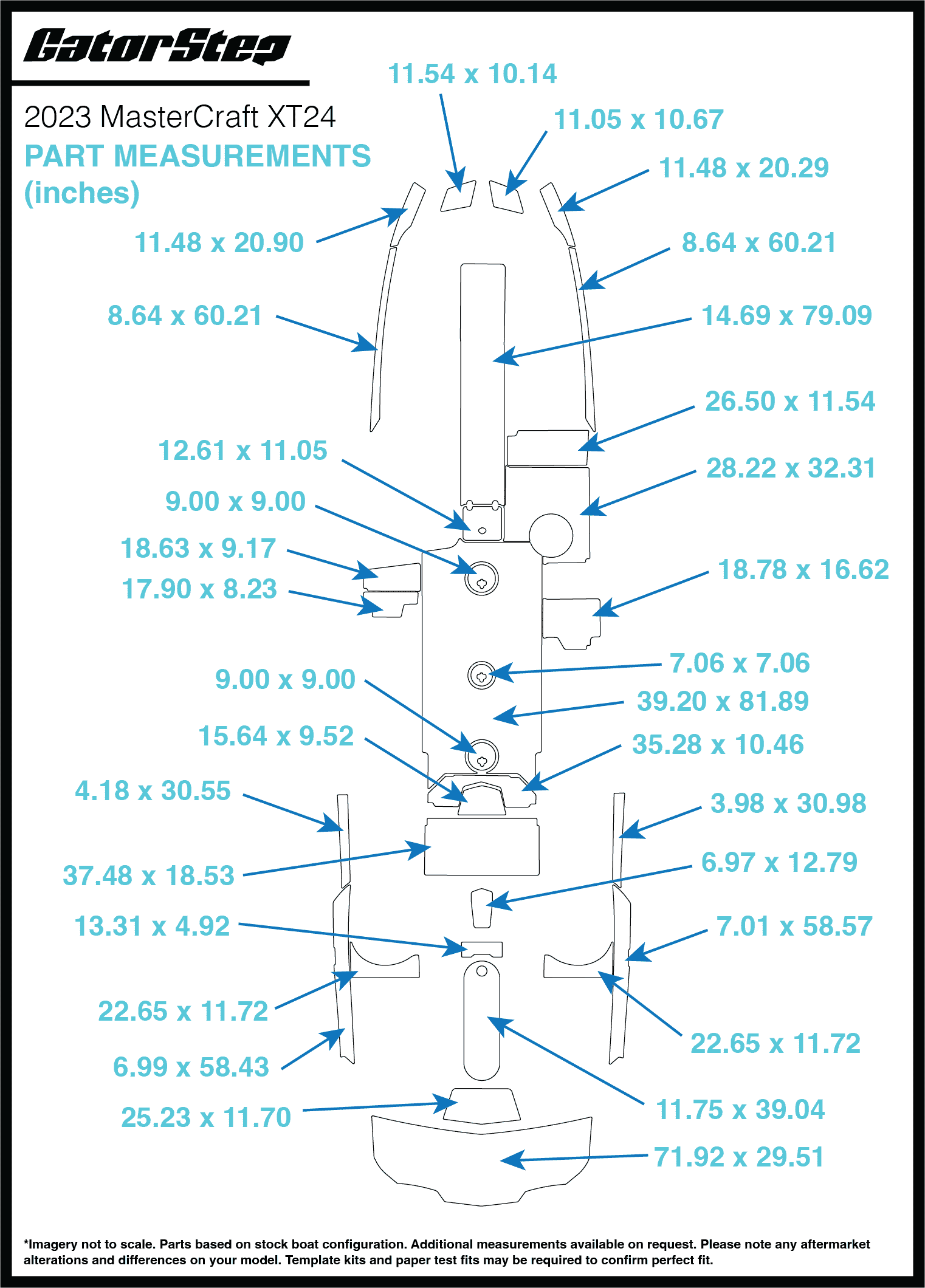 2023 Mastercraft XT24 GatorStep Flooring Dimension
