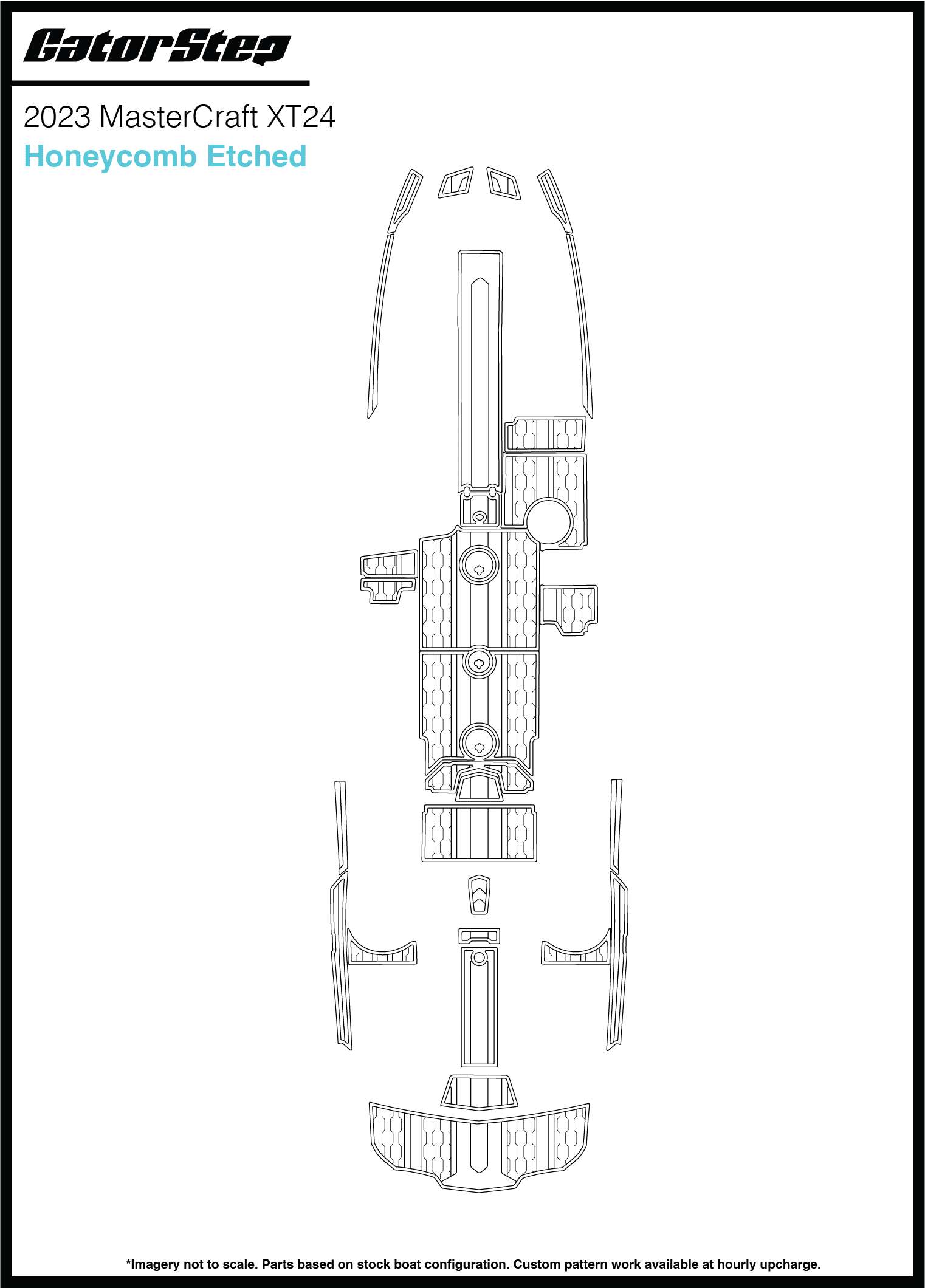 2023 Mastercraft XT24 GatorStep Flooring Honeycomb Etched