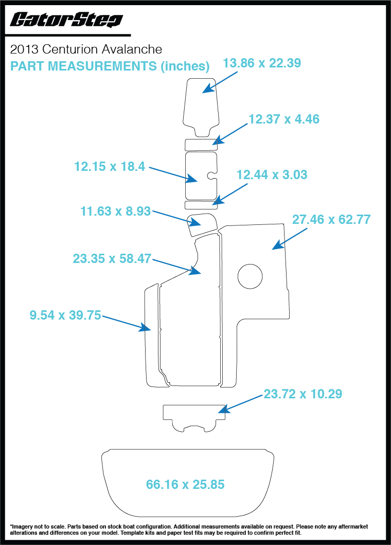 2013 Centurion Avalanche GatorStep Flooring Measurements