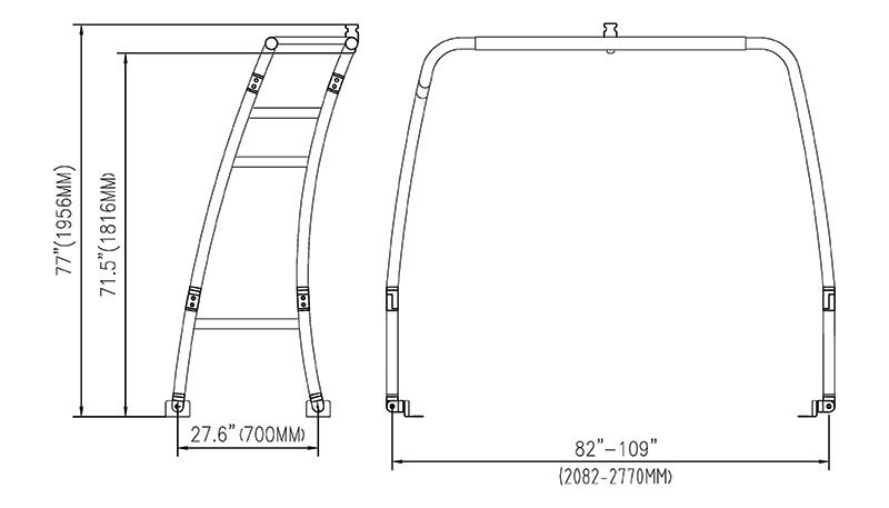 pontoon tower dimensions