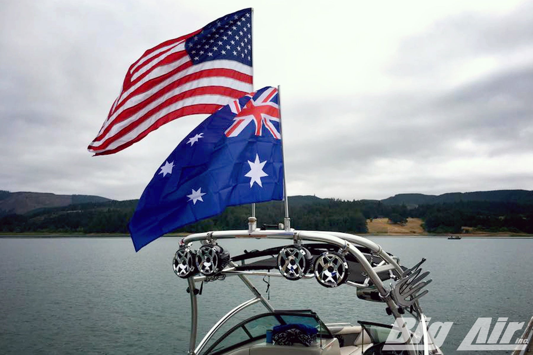 american flag holder for tower