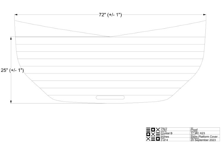 MasterCraft Large Round Teak Swim Platform Cover