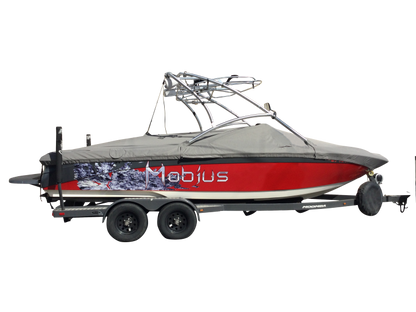 Moomba Mobius XLV with Rad-a-Cage 3 Tower Cinch Cover