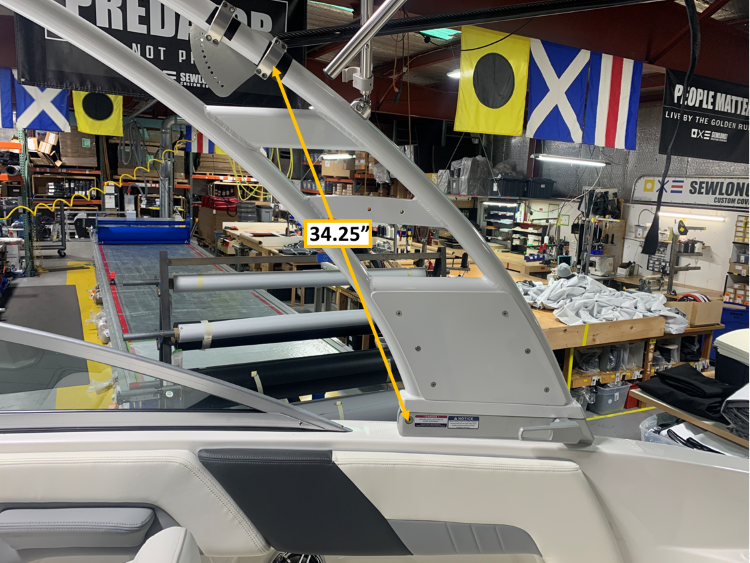 5' Tower Mounted Shade Sail 23' Chaparral with Velocity Tower