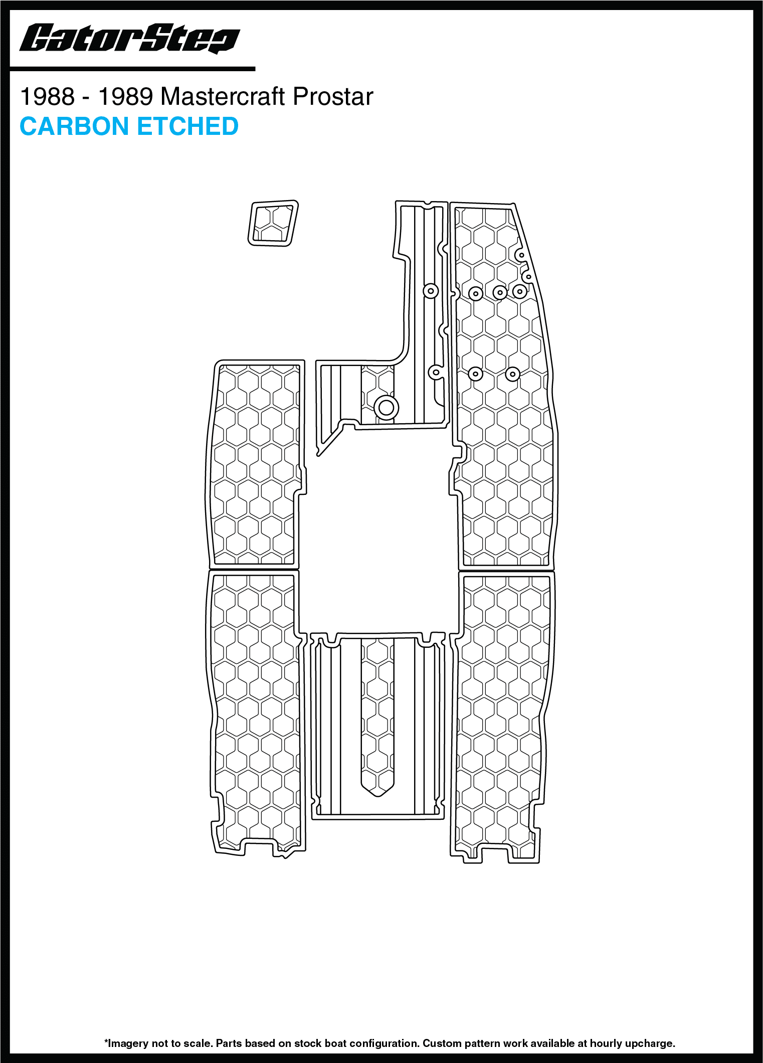 1988-1989 Mastercraft ProStar GatorStep Flooring Carbon Etched