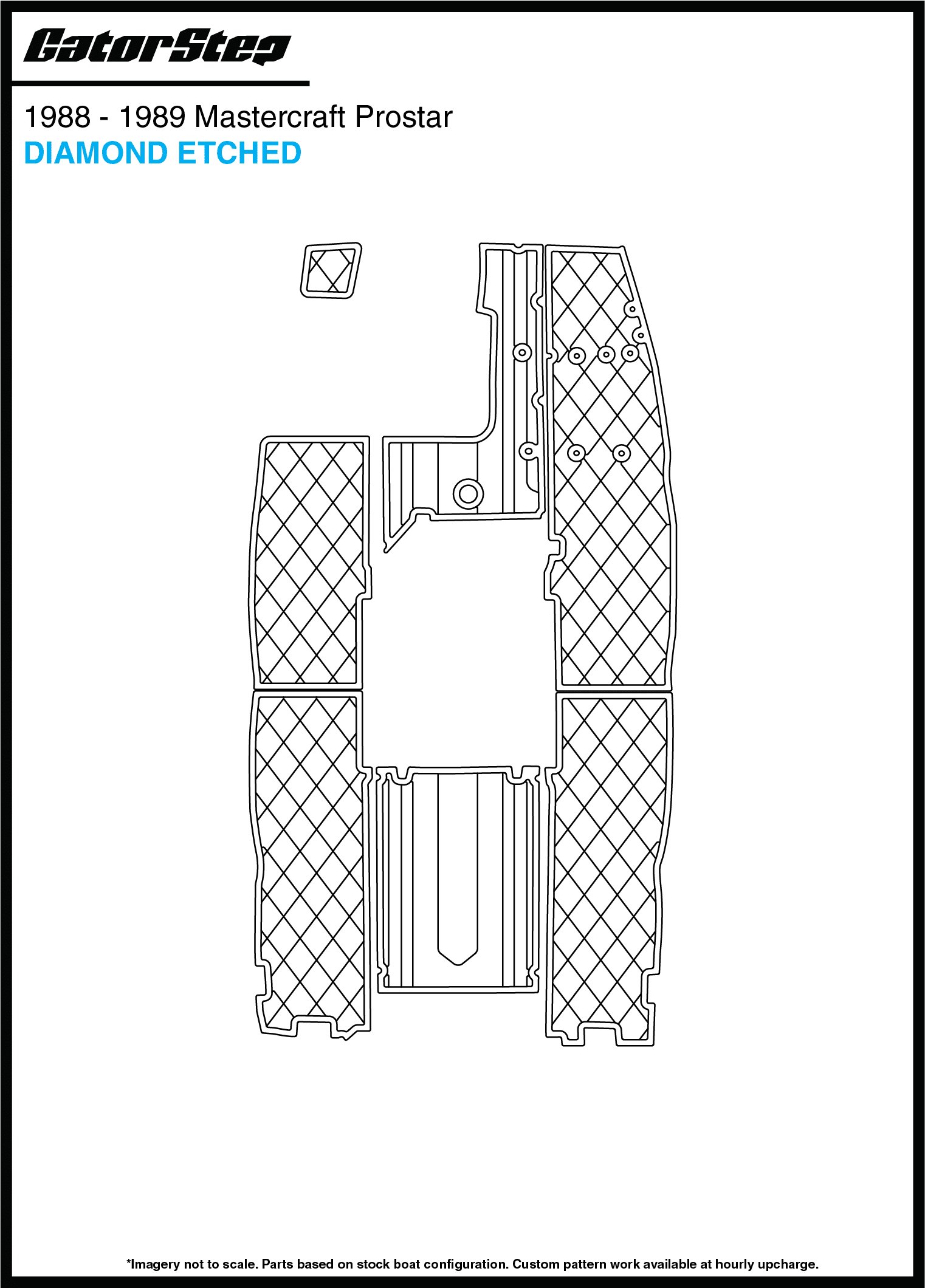 1988-1989 Mastercraft ProStar GatorStep Flooring Diamond Etched