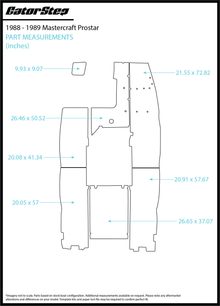 1988-1989 Mastercraft ProStar GatorStep Flooring Dimensions