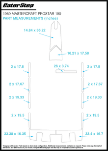 1989 Mastercraft ProStar 190 GatorStep Flooring Dimensions