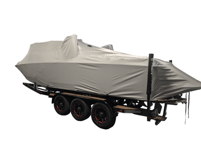 Centurion Ri265 with Predator Power Tower and Factory Bimini Double Up Storage Cover