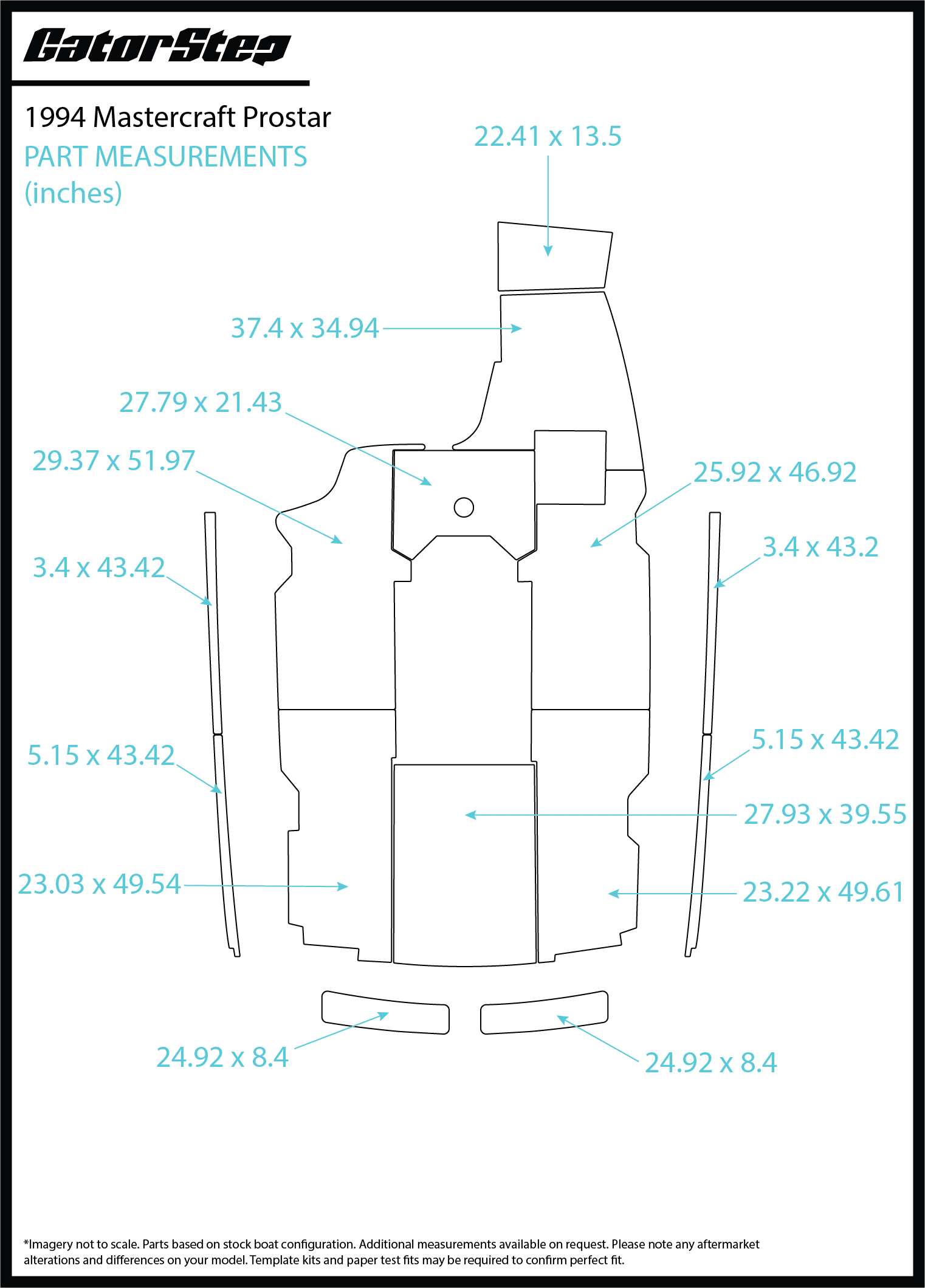1994 Mastercraft Prostar GatorStep Flooring Dimensions
