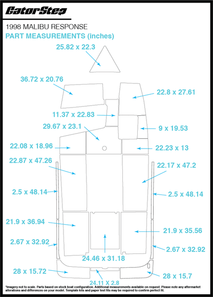 1998 Malibu Response GatorStep Flooring Dimensions