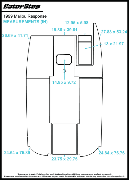 1999 Malibu Response GatorStep Flooring Dimensions