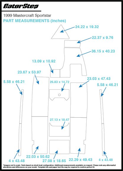 1999 Mastercraft Sportstar GatorStep Flooring Dimensions