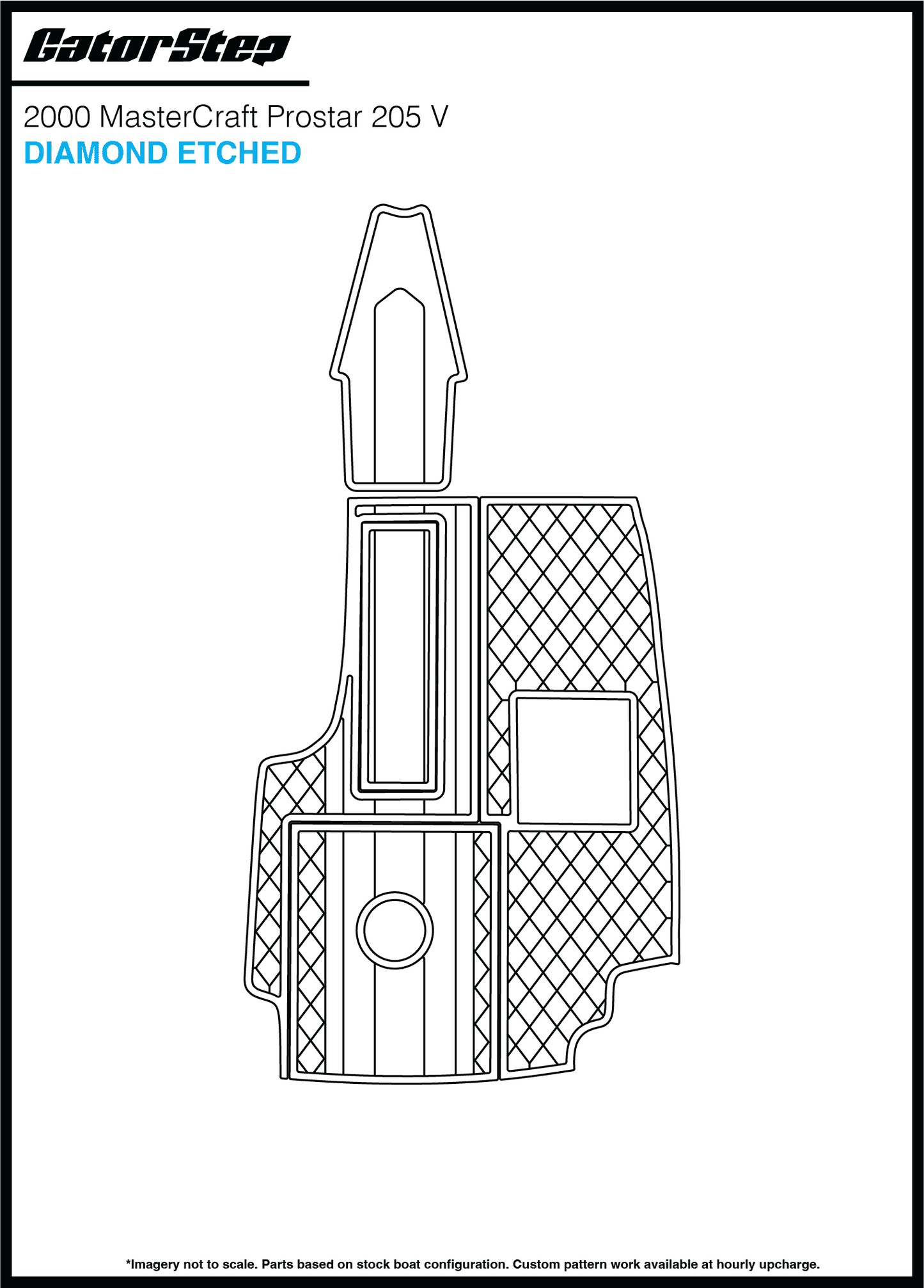 2000 Mastercraft 205V GatorStep Flooring Diamond Etched