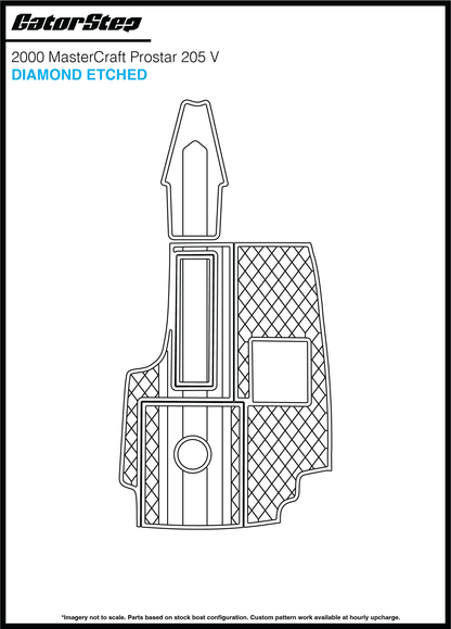 2000 Mastercraft 205V GatorStep Flooring Diamond Etched