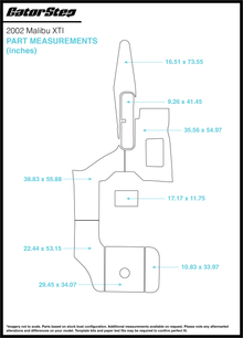 2002 Malibu XTI GatorStep Flooring Dimensions