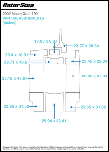 2002 Mastercraft 190 GatorStep Flooring Dimensions