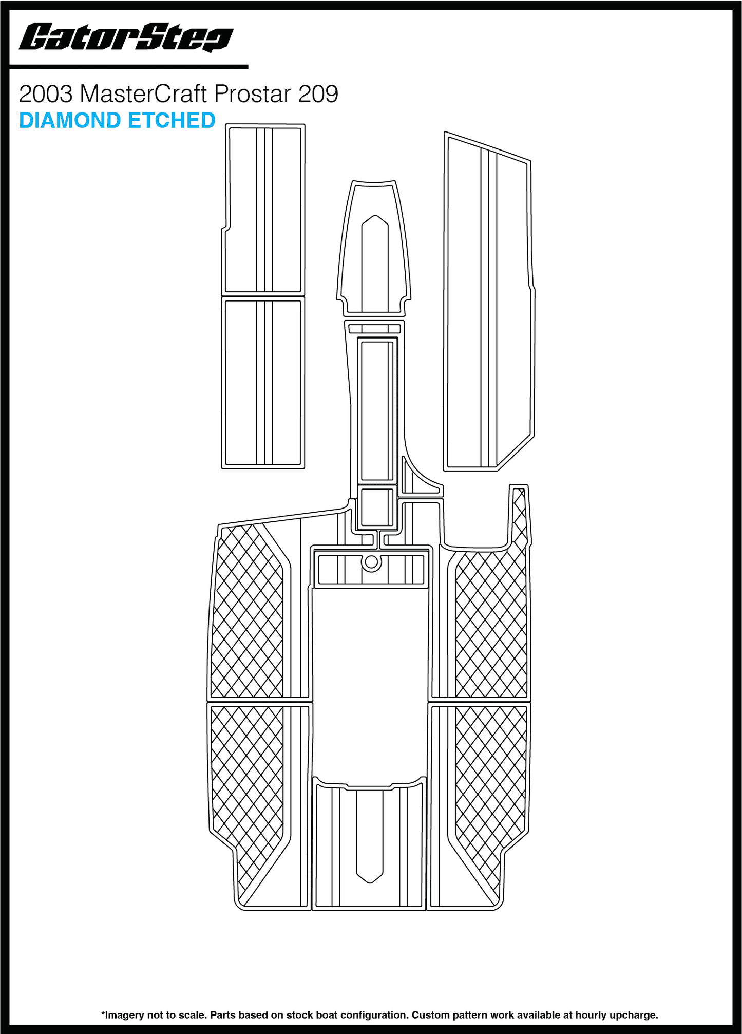 2003 Mastercraft 209 GatorStep Flooring Diamond Etched