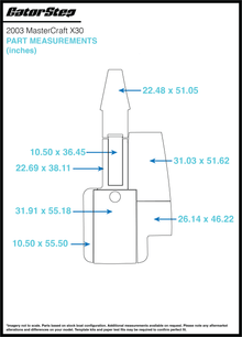 2003 MasterCraft X30 GatorStep Flooring Dimensions