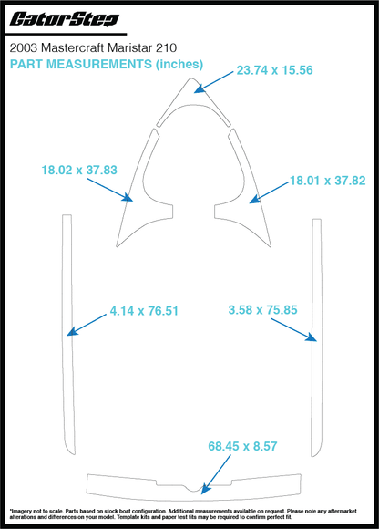 2003 Mastercraft Maristar 210 Gatorstep Flooring Dimensions
