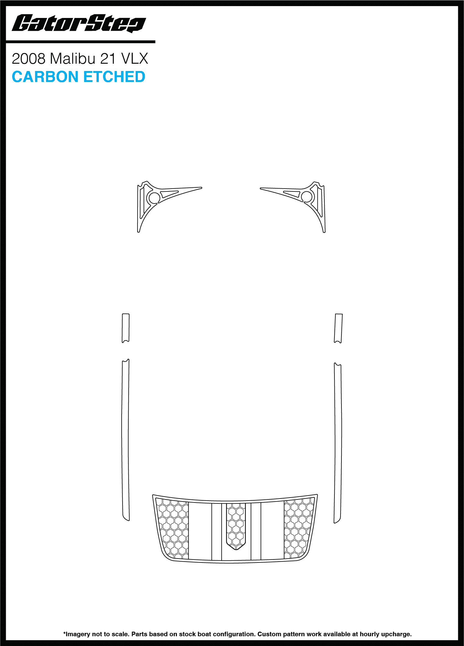 2008 Malibu 21 VLX GatorStep Flooring Carbon Etched