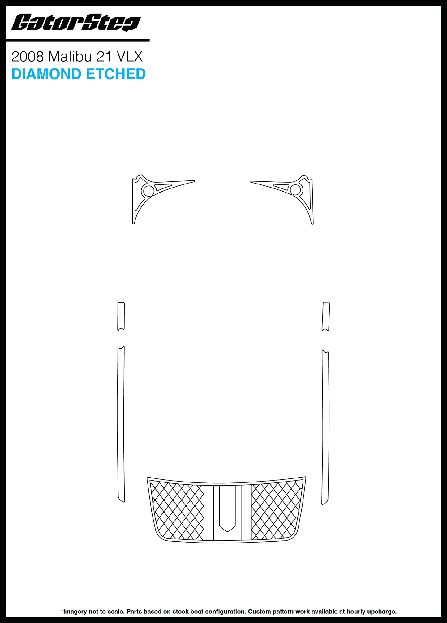2008 Malibu 21 VLX GatorStep Flooring Diamond Etched
