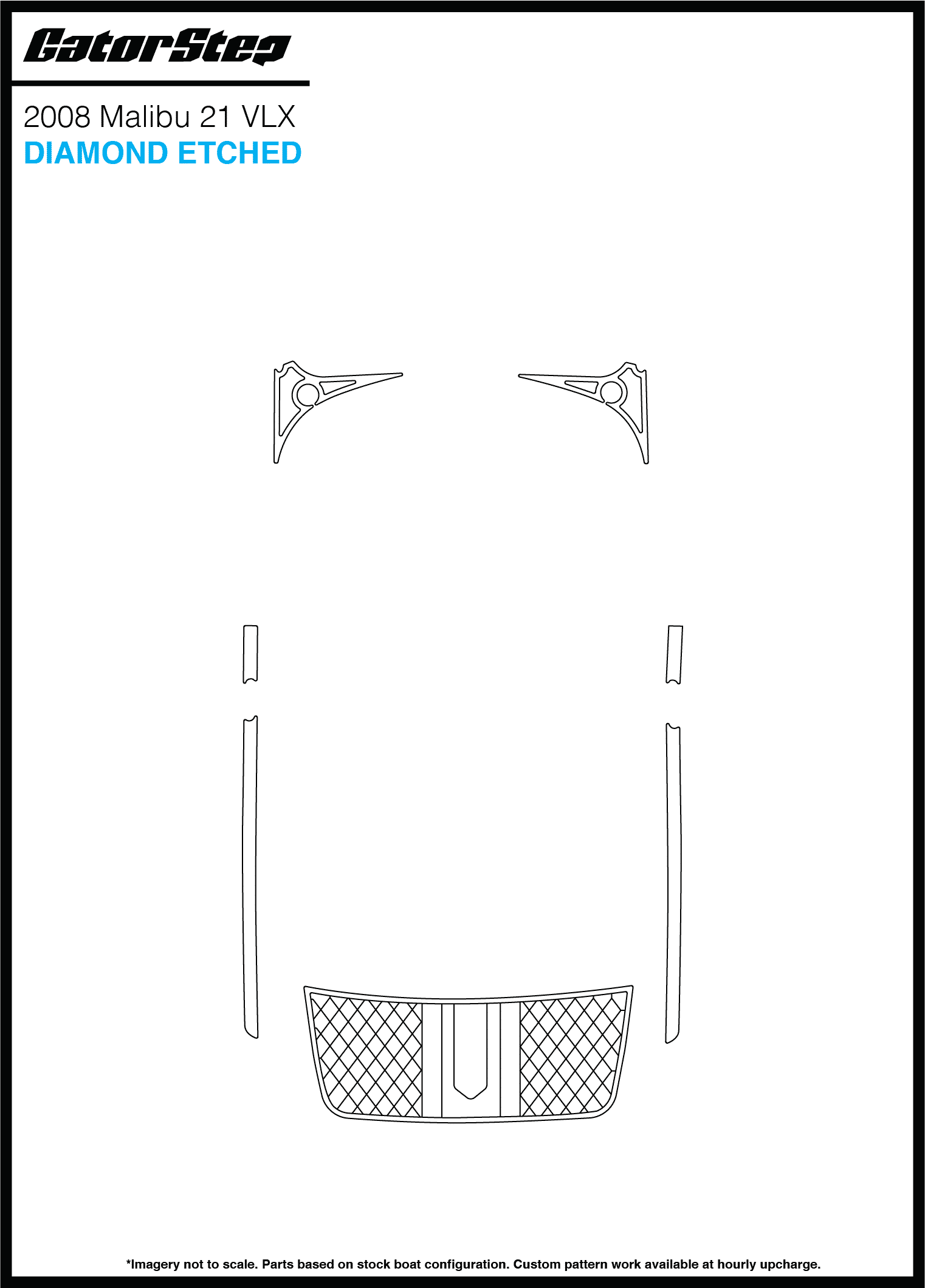 2008 Malibu 21 VLX GatorStep Flooring Diamond Etched