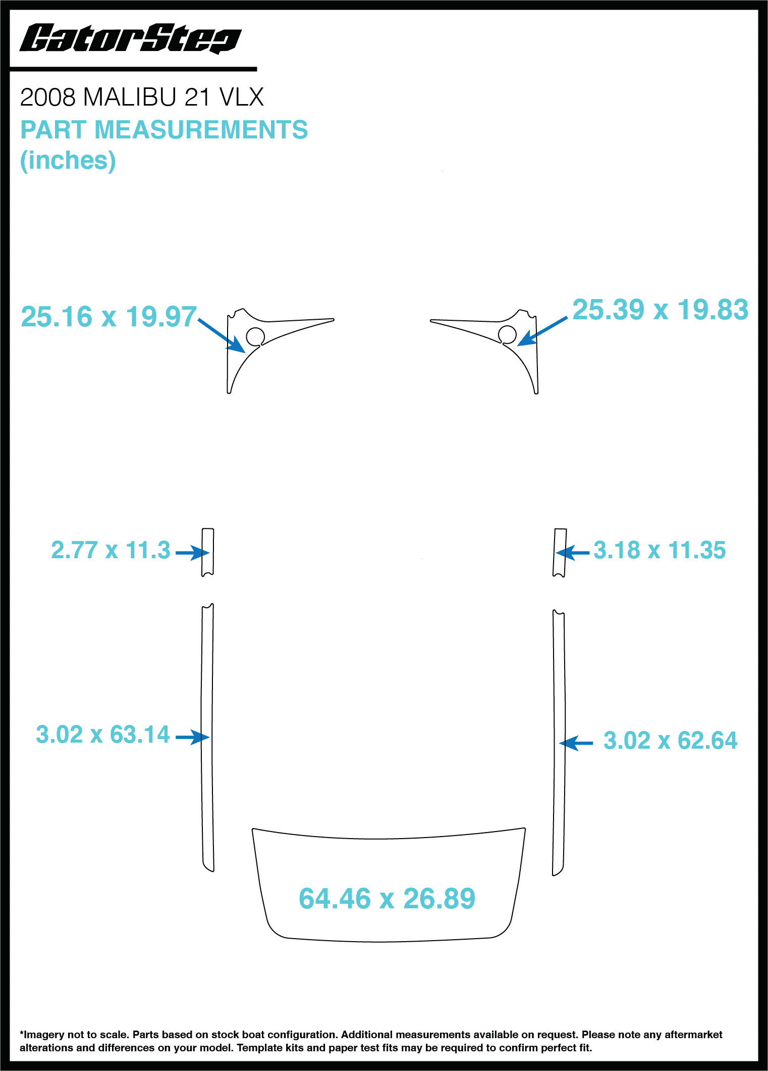 2008 Malibu 21 VLX GatorStep Flooring Dimensions