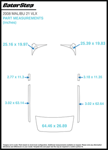 2008 Malibu 21 VLX GatorStep Flooring Dimensions