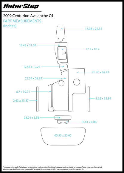 2009 Centurion Avalanche C4 GatorStep Flooring dimensions