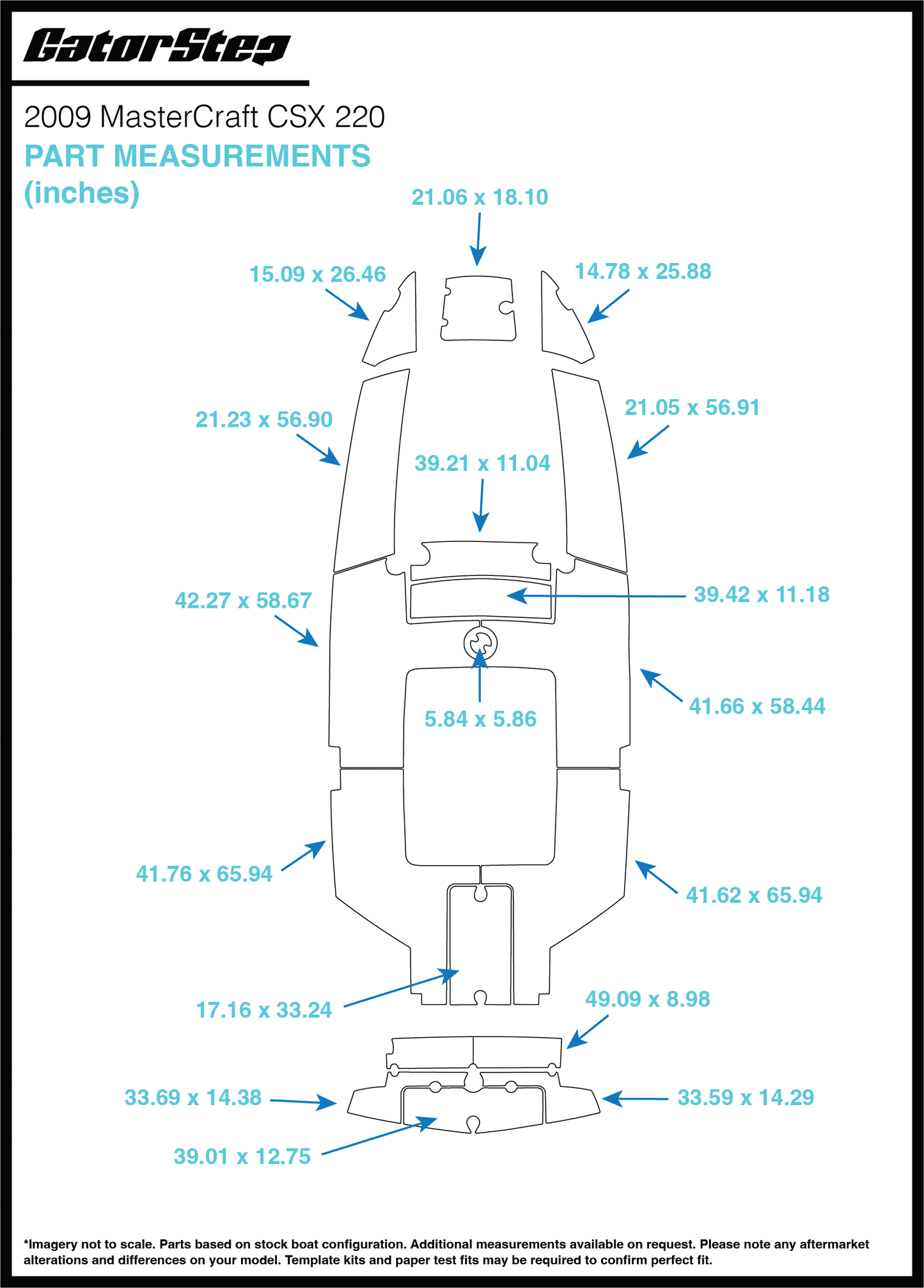 2009 Mastercraft CSX220 GatorStep Flooring Dimensions