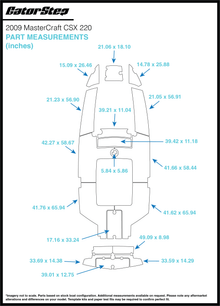 2009 Mastercraft CSX220 GatorStep Flooring Dimensions