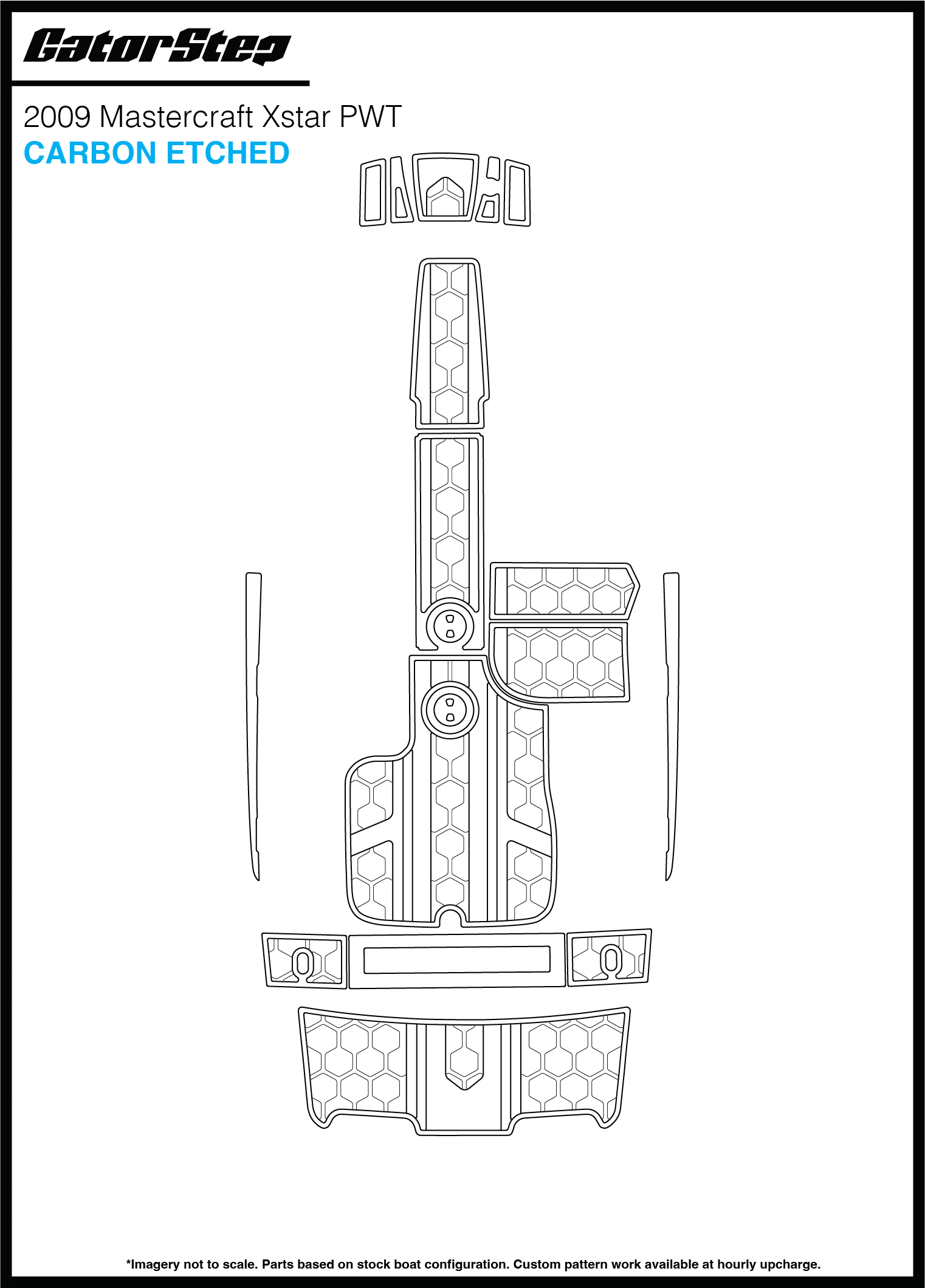 2009 Mastercraft Xstar PWT GatorStep Flooring Carbon Etched
