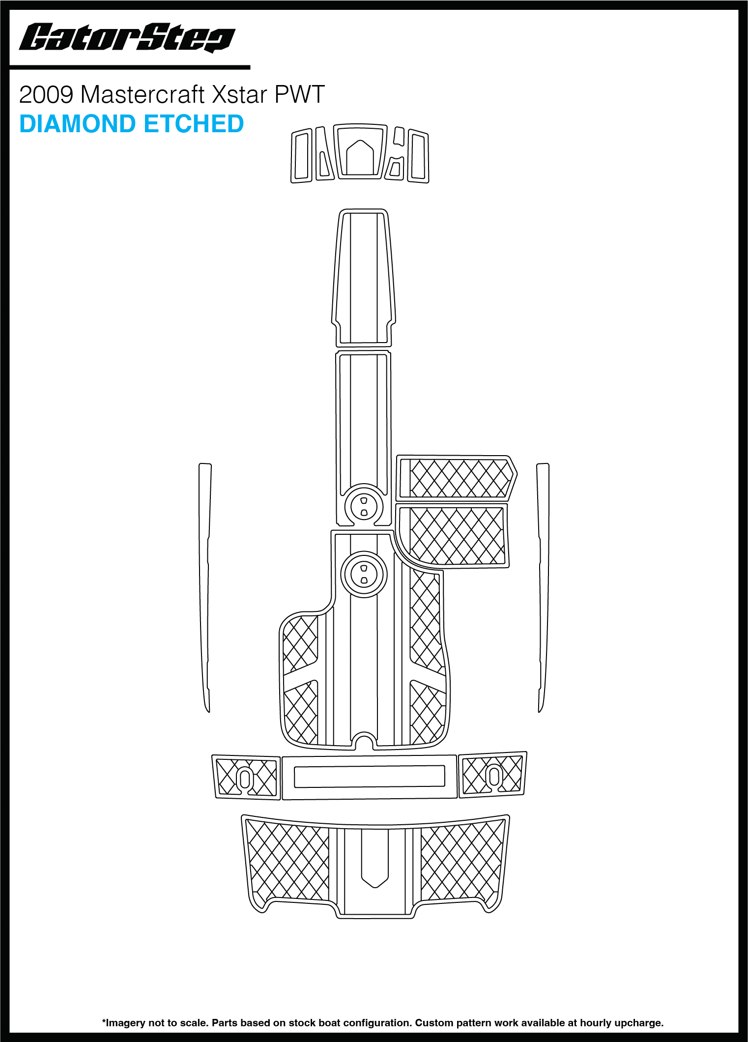 2009 Mastercraft Xstar PWT GatorStep Flooring Diamond Etched