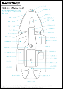 2010-2013 Malibu 23 LSV GatorStep Flooring Dimensions
