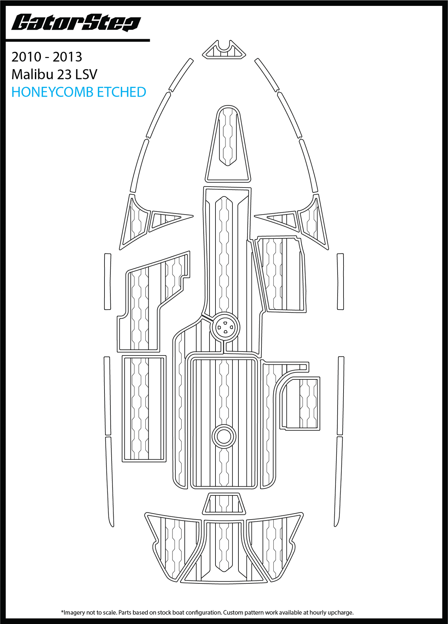 2010-2013 Malibu 23 LSV GatorStep Flooring Honeycomb Etched