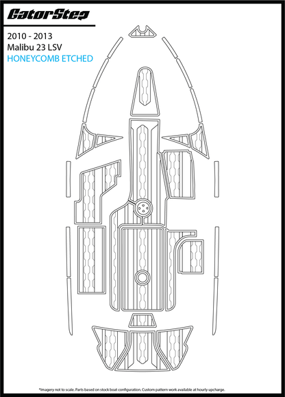 2010-2013 Malibu 23 LSV GatorStep Flooring Honeycomb Etched