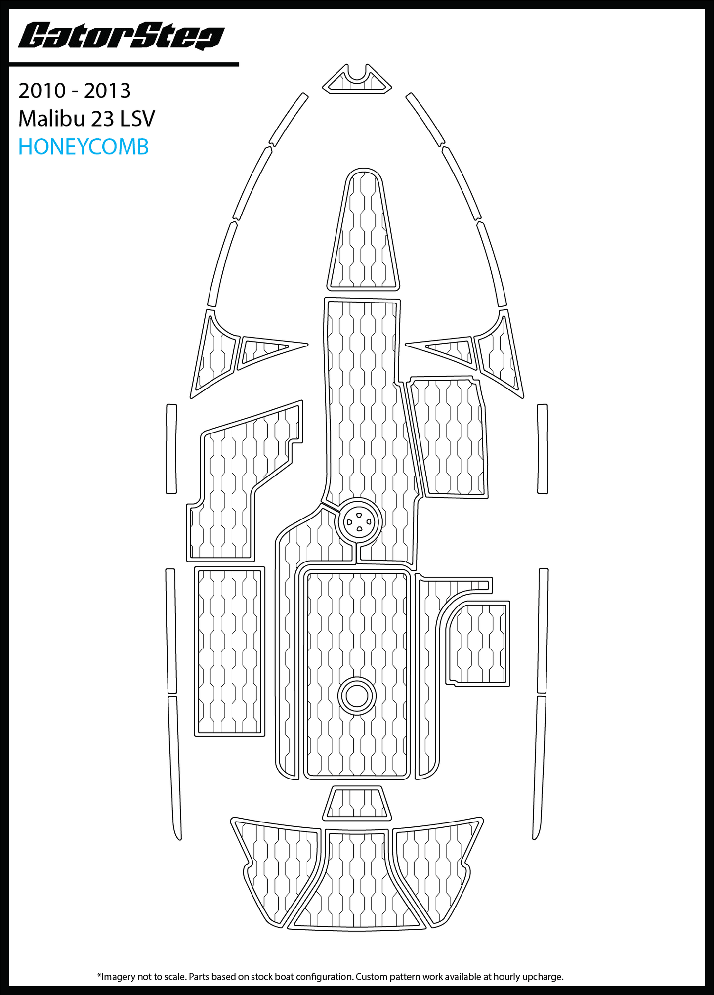 2010-2013 Malibu 23 LSV GatorStep Flooring Honeycomb