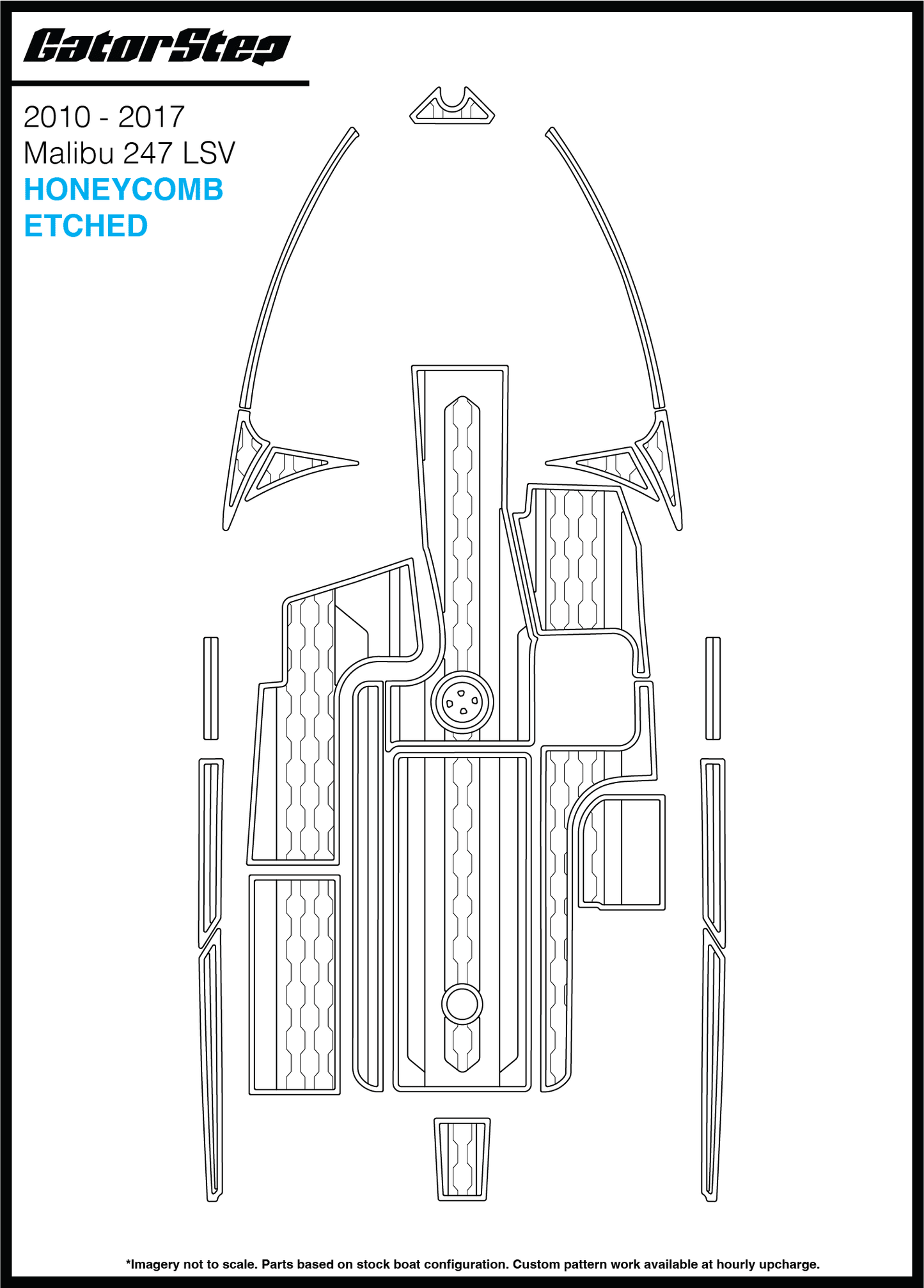 2010-2017 Malibu 247 LSV GatorStep Flooring Honeycomb Etched