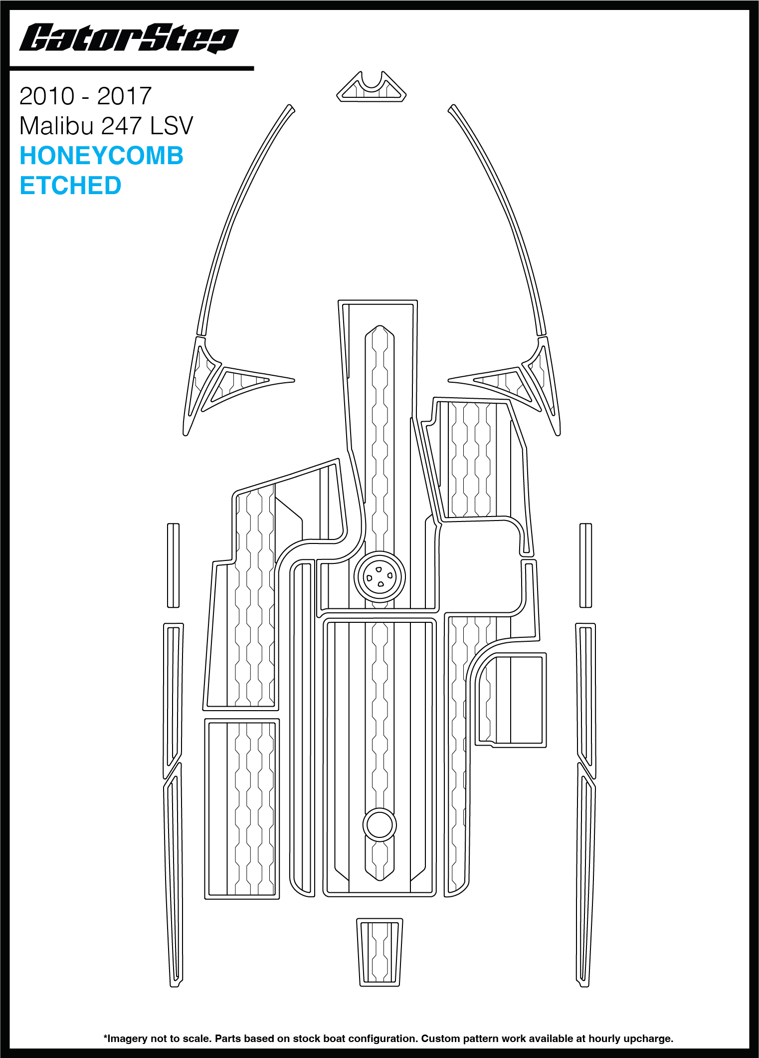 2010-2017 Malibu 247 LSV GatorStep Flooring Honeycomb Etched