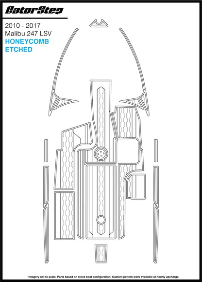 2010-2017 Malibu 247 LSV GatorStep Flooring Honeycomb Etched
