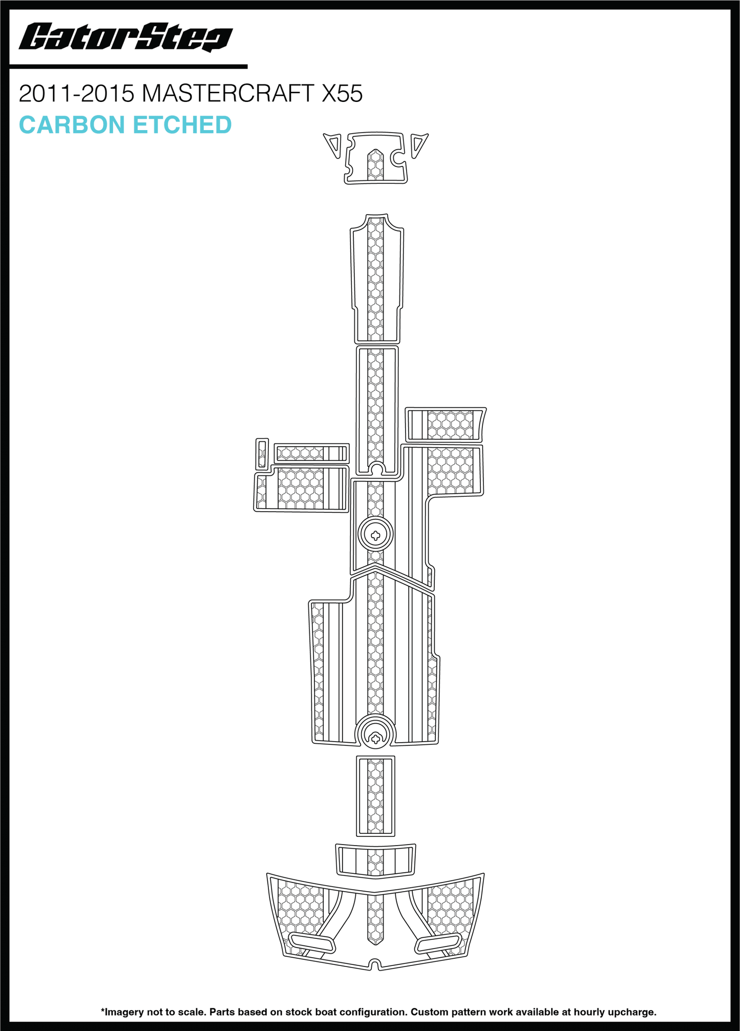 2011-2015 MasterCraft X55 GatorStep Flooring Carbon Etched